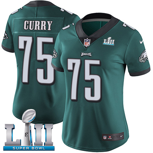 Nike Eagles #75 Vinny Curry Midnight Green Team Color Super Bowl LII Women's Stitched NFL Vapor Untouchable Limited Jersey